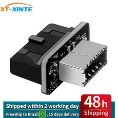 20핀-19핀 변환기 USB 3.0 내부 3.13.2 유형 C 마더보드 커넥터 라이저용 전면 E 어댑터, 한개옵션0