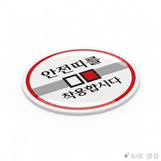 굿픽몰 안전 표지판 안전벨트표지판, 레드, 1개