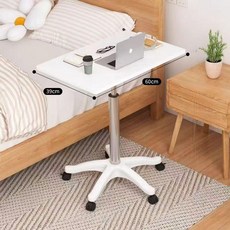 해당컴퍼니 소파 침대 사이드 테이블 유압식 책상 HT212, B : 70-95CM, 화이트
