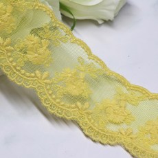 모카 파스텔톤 4.5cm x 90cm 망사 레이스 면사, 옐로우, 1개
