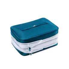 透氣網格運動收納包 輕巧便攜 多功能衣物整理袋, 深藍色, 1個