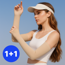 버튼머쉬룸 자외선차단 쿨 골프 팔토시, 2세트, 스킨 손등형