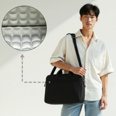 시티슬릭 360도 충격흡수 노트북 아이패드 가방 크로스백 내부포켓 대용량 수납, 1개, 블랙