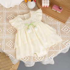 DFMEI 新生嬰兒衣服女寶寶夏款無袖包屁裙公主百天超萌吊帶夏季連衣裙子