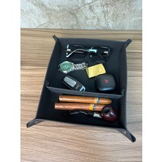 進口頭層瘋馬皮辦公桌面雜物盒 真皮鑰匙收納盤