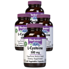 블루보넷 L-시스테인 500mg 베지터블 캡슐 글루텐 프리 비건, 60정, 4개