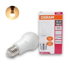 오스람 LED 벌브 전구 8W 전구색 2700K E26 KC인증 스탠드 방등