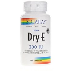 Solaray 乾維他命E膠囊 200IU, 100顆, 1罐