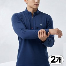 1+1 김영주 골프 남성 에어쿨링 긴팔 여름 사방스판 기능성 냉감 집업 티셔츠 1119