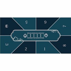 Shark家具 德州撲克桌墊 加厚長方形 桌遊館玩具, 1個, 8人位,60*120