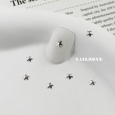 메탈 입체 별 네일파츠 - 소 (80개입), 실버, 1개, 실버