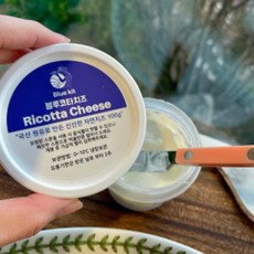 블루코타 수제 국산 리코타치즈 우유 와인안주 홈파티 샐러드 샌드위치 자연치즈, 1개, 100g