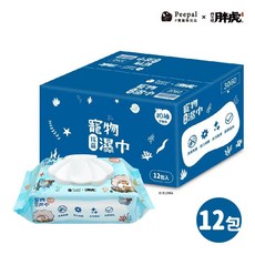 【Peepal x 我不是胖虎】寵物抗菌濕巾 80抽x12包/箱 蜜桃香 消臭濕巾 滋潤配方 寵物濕巾 濕紙巾, 80抽x12包, 80