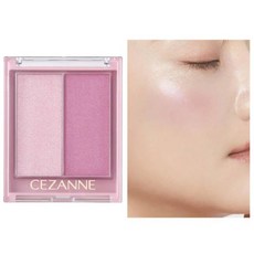 CEZANNE 塞尚 多功能打亮盤 眼影 雙色腮紅 修容, 杏桃色、夜櫻輝光, 1個