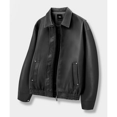 디미트리블랙 PU 미니멀 레더 자켓_블랙 365437