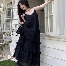 홍언목요 여성원피스 여름 루즈핏 A라인 나시 원피스 휴양지룩 바캉스 하와이안 비치웨어 롱원피스