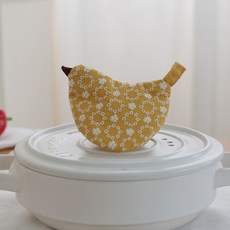 버드팟 주방 냄비손잡이 새모양 감성 내열 주방용품 뚜껑손잡이 장갑 다용도 집게, 1개, 옐로우