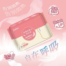 【粿女兒商行】 釩鈦衛生棉 護墊 日用 夜用 夜用加長衛生棉 涼感衛生棉 生理用品 透氣 吸收快, 1個, 日用型-24.5cm, 8片, 24.5cm