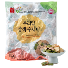 우리밀 삼색수제비 1kg 10인분 농협생산 식사대용 부대찌개 만두국 냉동, 1개