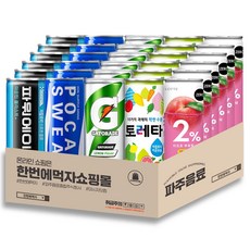 [한번에먹자쇼핑몰] 갈증해소 스포츠 이온음료 캔음료수 혼합세트, 30개, 240ml