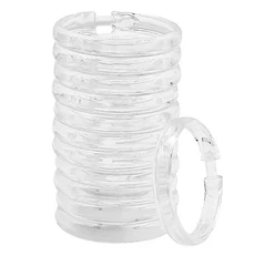 욕실 샤워 녹슬지 않는 커튼 링 스테인레스 스틸 후크 막대 롤러 글라이드, 02 12pcs