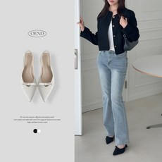 오엔드 리본 스틸레토 메리제인 키튼힐 슬링백 힐 구두(6cm)-3252