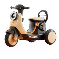 兒童三輪電動車 寶寶玩具車 1-5歲, 卡其色 入門款 6V45電瓶單驅動磨砂座椅, 1個