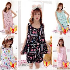 瑪嘉妮Majani 中大尺碼寬鬆印花連身睡衣褲組