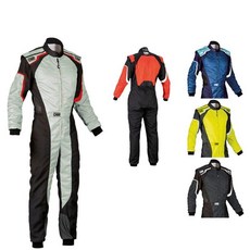 OMP 레이싱 슈트 원피스 KS 3 카트 자동차 통기성 컬러 블로킹 비치 오토바이 라이딩, XXL, 파랑