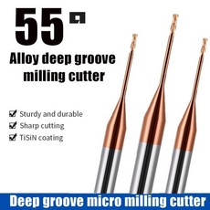 HRC55 HRC65 2 플루트 초경 마이크로 엔드 밀 CNC 깊은 홈 긴 목 엔드밀 0.3MM 가공 목재 도구 밀링 커터, 01 HRC65 2F, 23 D2.0x10x4x50mm