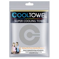 COOL TOWEL 超涼感速乾毛巾 運動降溫巾, 淺灰色,【通用英文袋裝】30*80, 1個