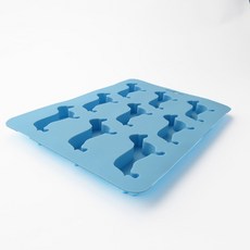 喚 HUAN 臘腸狗 造型矽膠模具 - 餅乾、冰塊、果凍、香皂製作 水藍色, 1個, 臘腸 水藍色