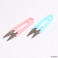 컬러 플라스틱 쪽가위 봉제 수선 낚시 바느질 가위, 1개