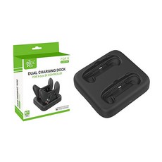 KJH 適用於 XBOX Series X/S 無線遙控手把雙槽充電座, 黑色, 1個, 手柄雙充