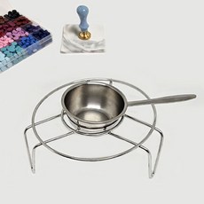 실링왁스 받침대 +대형 스푼 세트 멜팅스푼 대용량 작업, 1개, 실버 대용량스푼+철제받침대세트