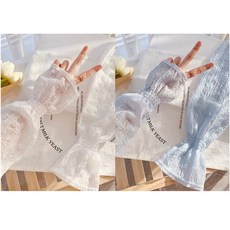 오누이디스플레이 운전 팔토시 손등커버 여름 쿨토시 2세트, 화이트+파랑, 1개