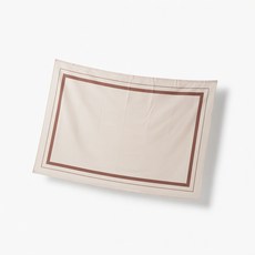 베이지 브라운 테두리 가림막 커튼 바란스 70x90cm