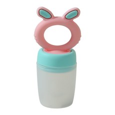 DFMEI 咬咬樂袋嬰兒吃水果米糊輔食器寶寶果蔬咬玩樂磨牙工具硅膠咬牙膠, 1個, 如圖, 桃色