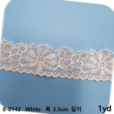 DKLACE-8-0142 / 자가드 스판 레이스 / (폭 3.5cm 길이 1yd / 5yd / 10yd / 20yd 기준), 1개, Black