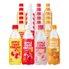클룹 애사비소다 4종 세트(사과+체리+복숭아+감귤), 24개, 500ml