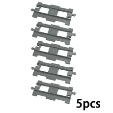 대형 도시 트랙 직선 빌딩 블록 기차 자동차 부품 운송 입자 브릭 듀플로 호환, 17 Straight Track-5pcs