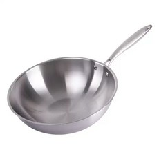 스테인리스 웍 튀김팬 5단 궁중팬 업소용 후라이팬 가정용 무코팅 중식 볶음팬, V. 내경 32cm 돌출부 없음 5겹 강철 평평한 바닥