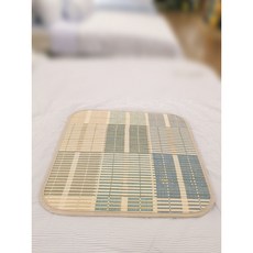 모던하우스 실을 감아 만든 패턴 대나무 방석, 블루
