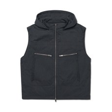 [노매뉴얼] DETACHABLE HOODED VEST - BLACK