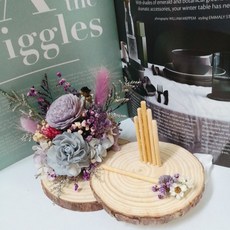 花絆伴 開幕名片座 永生花 相框座 辦公室桌面擺飾 永生花名片夾 客製化禮品, 永生花橫式名片坐,含賀卡與提袋