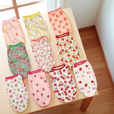 패턴 애견 나시티 귀여운강아지옷 강아지외출복 중형견옷, 딸기 M