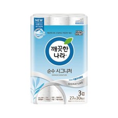 JT 깨끗한나라 순수 시그니처 3겹 30롤 27m 휴지 화장지