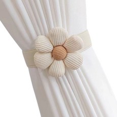 우아한 플라워 커튼 홀더 타이 윈도우 드레이프 엘라스틱 타이백 침실용, Bee white, Style 1