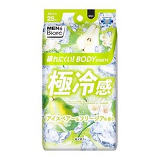 메ンズ비오레 바디시트 극냉감 타입 아이스페어 프리지아 향 28매입 땀 억제제, 1g, 1개