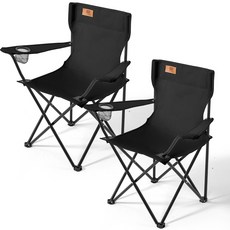 탄씨엔쯔 탄스트라이더 옥스포드 원단 스틸 튜브 캠핑 암체어+보관가방, 블랙, 2개